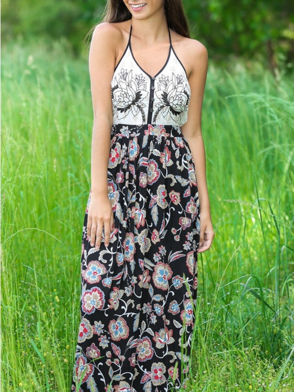 ✨ Altar'd State Patrons of Peace Halter Maxi‎ Dress Size Small Boho Flowy Dress